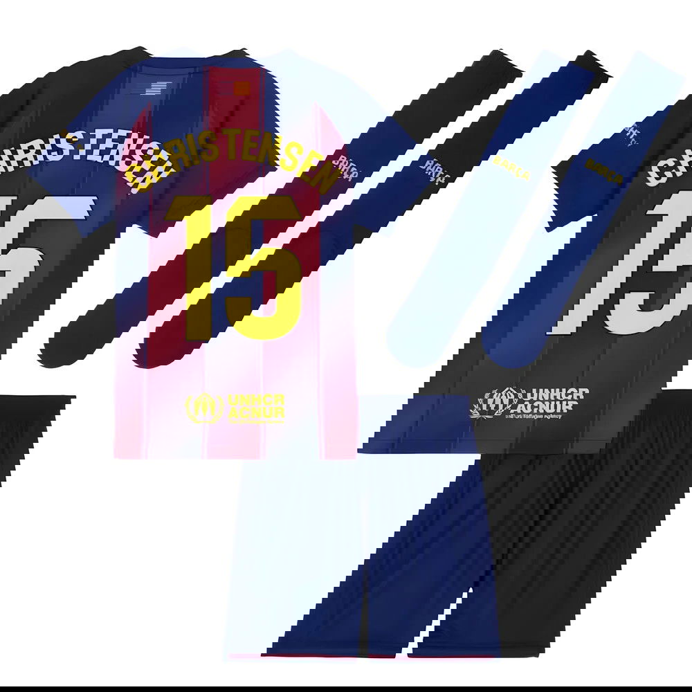 Nogometni Dresovi FC Barcelona Dječji CHRISTENSEN #15 Domaći Komplet 2025-2026