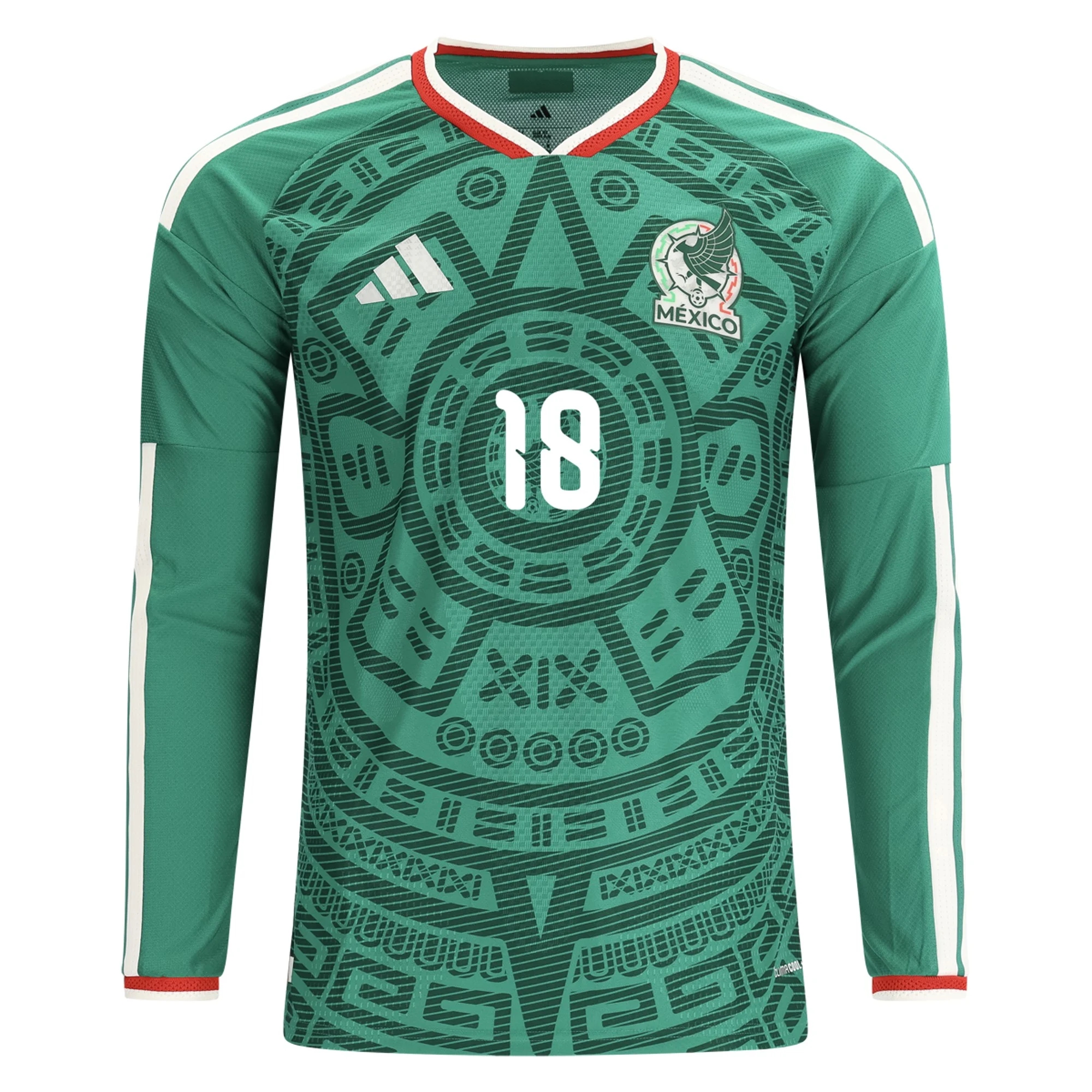 internet Nogometni Dresovi Meksiko Dugim Rukavima ERICK SANCHEZ #18 Domaći Komplet Svjetsko Prvenstvo 2026 web shop