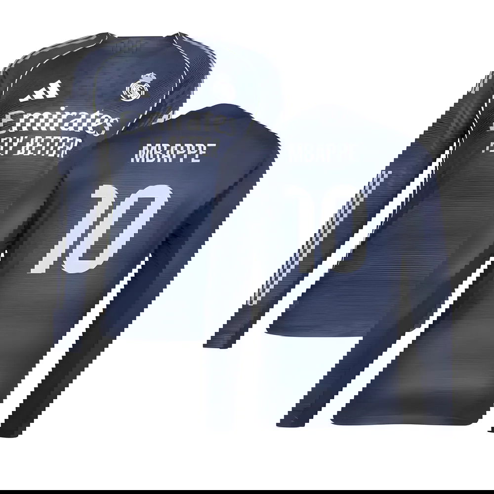 Nogometni Dresovi FC Real Madrid Dugim Rukavima MBAPPE #10 Gostujući Komplet 2025-2026