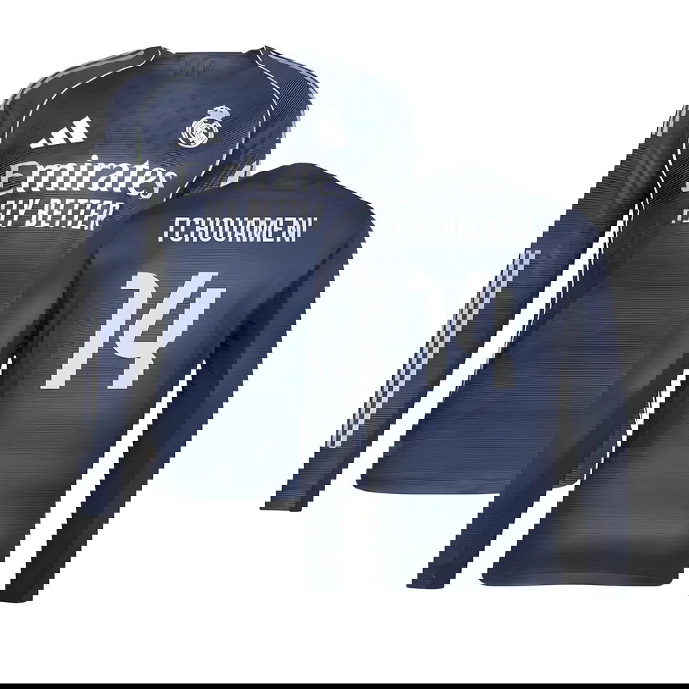 Nogometni Dresovi FC Real Madrid Dugim Rukavima TCHOUAMENI #14 Gostujući Komplet 2025-2026