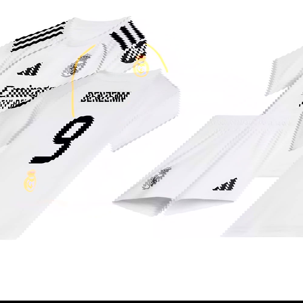 Nogometni Dresovi FC Real Madrid Dječji BENZEMA #9 Domaći Komplet 2025-2026