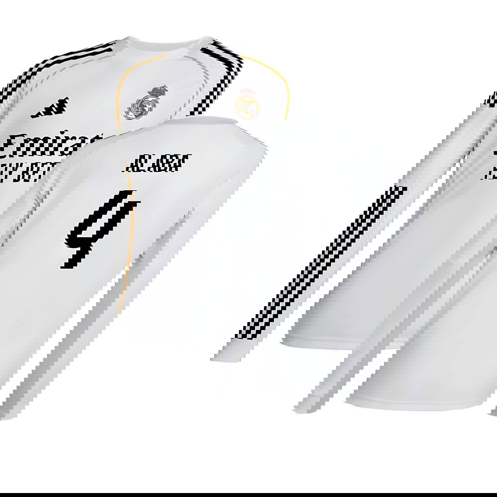 Nogometni Dresovi FC Real Madrid Dugim Rukavima ALABA #4 Domaći Komplet 2025-2026