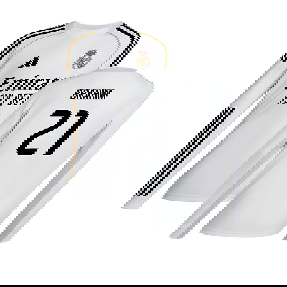 Nogometni Dresovi FC Real Madrid Dugim Rukavima BRAHIM #21 Domaći Komplet 2025-2026