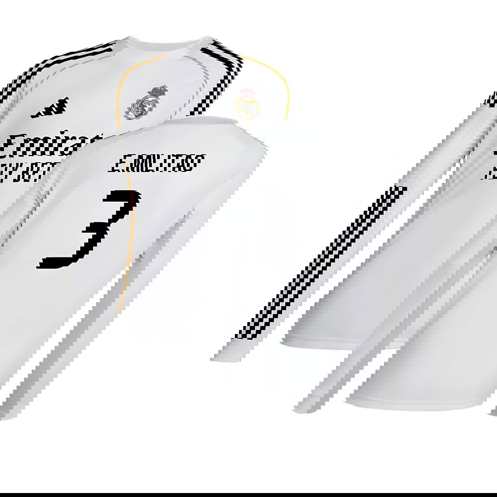 Nogometni Dresovi FC Real Madrid Dugim Rukavima EMILITAO #3 Domaći Komplet 2025-2026